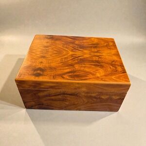 Cigar Box Humidor Golden Mahogany Burl MJM Supreme 041018 Wood Div humidifiers